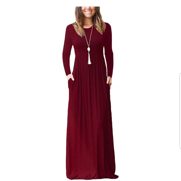 crimson maxi dress
